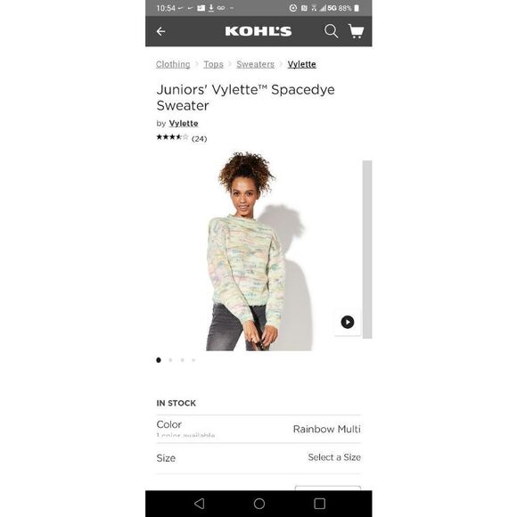 *NEW* LADIES SIZE SMALL MULTI COLOR SUPER SOFT SPACEDYE SWEATER. BY VYLETTE - Picture 6 of 8